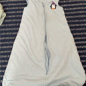 Kids Light Blue winter sleep sack with Penguin Design